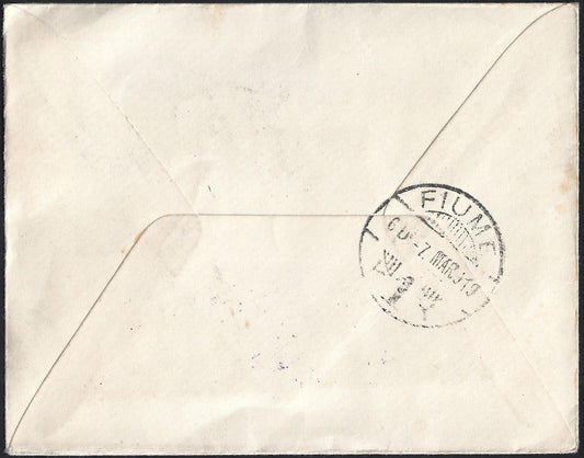 F202 -  1918 - Lettera affrancata con Ungheresi soprastampa a macchina mietirori 25f. azzurro + Zita 20 filler bruno scuro (11 + 25)