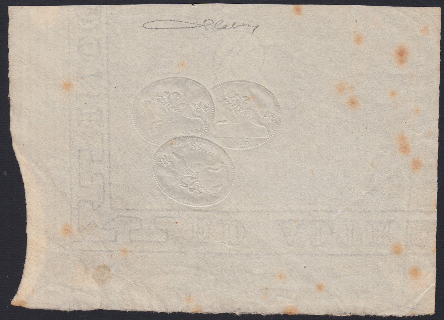 SardSP313 - 1820 - Precursors, Sardinian horses II issue, c. 15 very clear dry print on a new half sheet. (4).