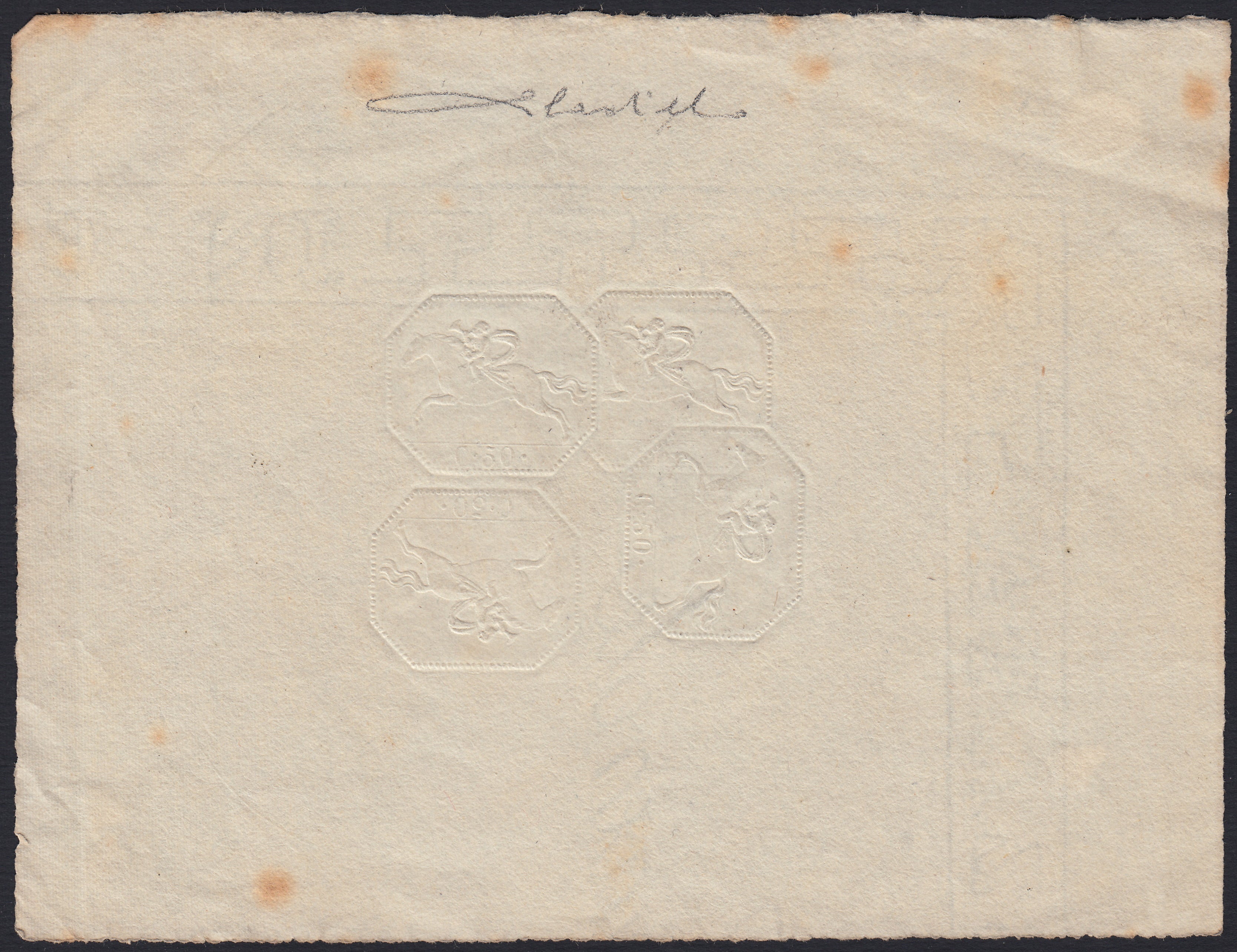 SardSP313 - 1820 - Precursors, Sardinian horses II issue, c. 15 very clear dry print on a new half sheet. (4).