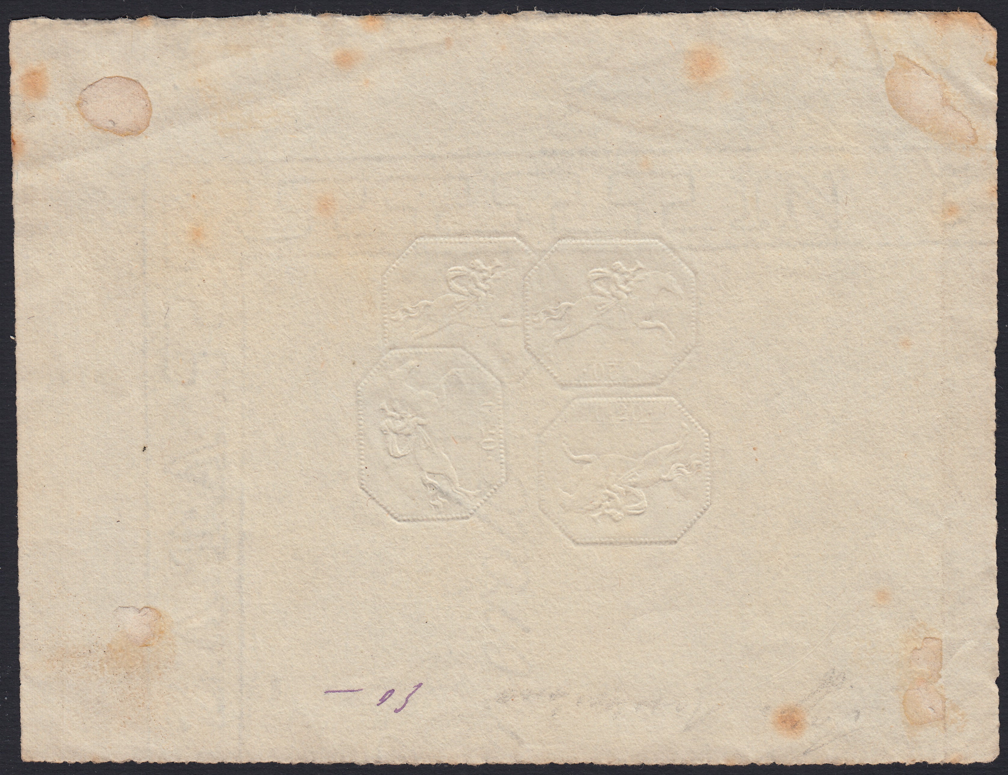 SardSP313 - 1820 - Precursors, Sardinian horses II issue, c. 15 very clear dry print on a new half sheet. (4).