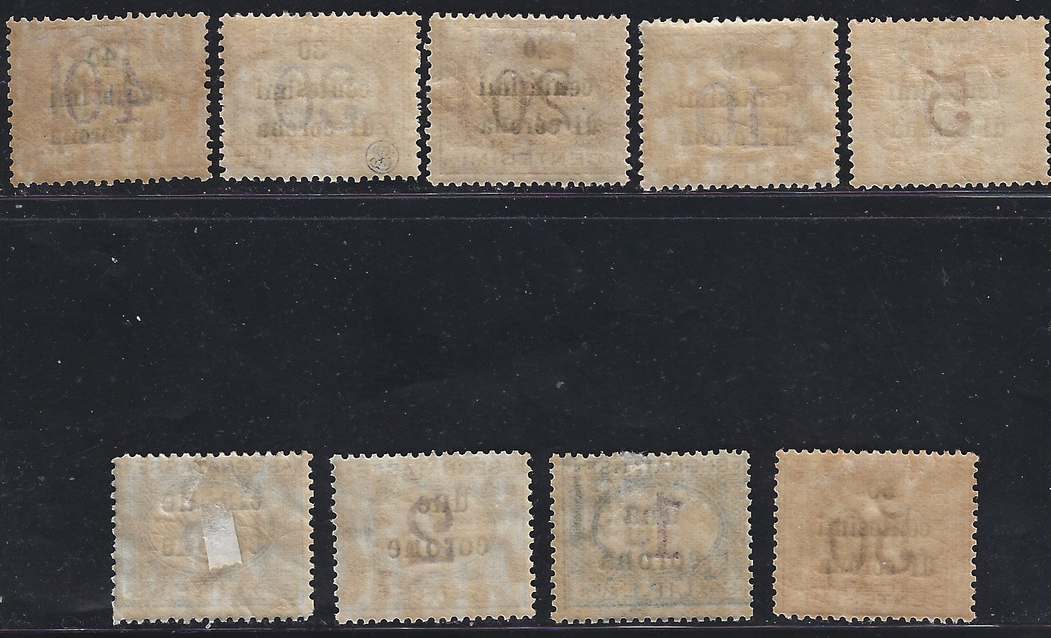 F26_118 - 1919 - Segnatasse di Regno, serie completa di nove valori nuova con gomma originale (1/9)