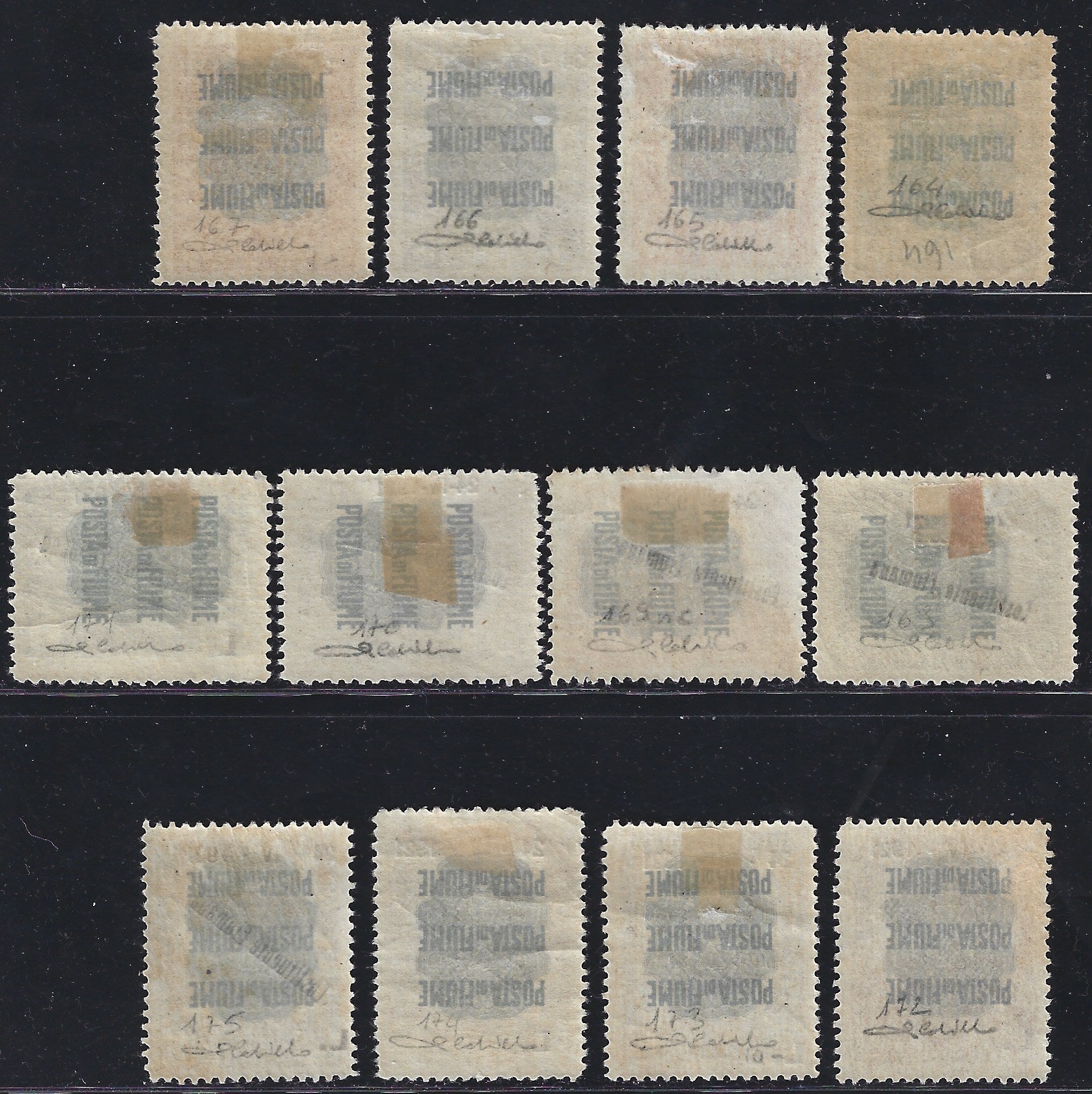 F26_165 - 1921 - Francobollii "Pro Fondazione Studio" soprastampati "Costituente Fiumana" (I serie) 12 valori nuovi con gomma orignale (164/175)