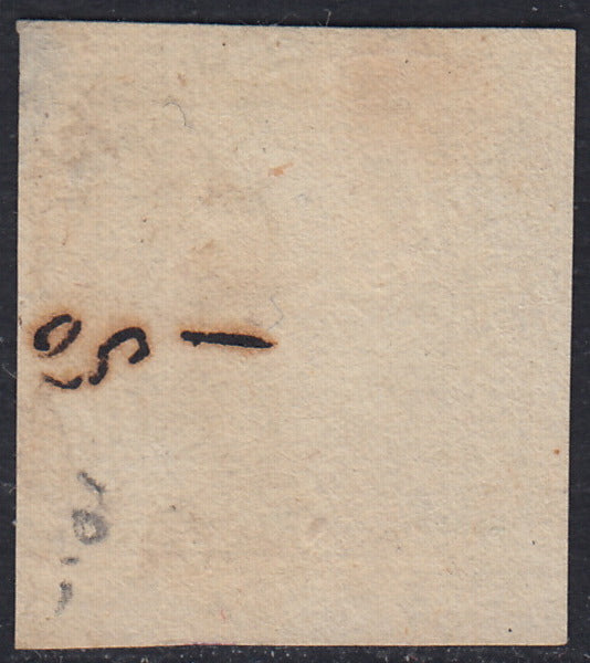 SIC347 - 1859 - 1 grano bruno oliva chiaro II tavola carta di Napoli usato. (4c).