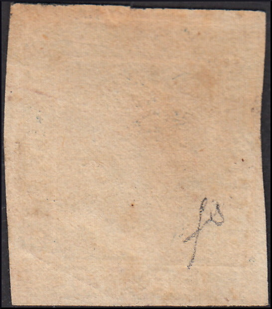 SIC60 - 1859 - 10 grana azzurro cupo carta di Napoli usato. (12).