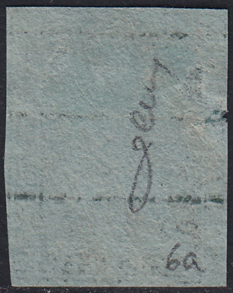 Tos146 - 1851 - Leone di Marzocco, 9 purplish brown crazie on gray paper and crown watermark used with red cancellation (8).