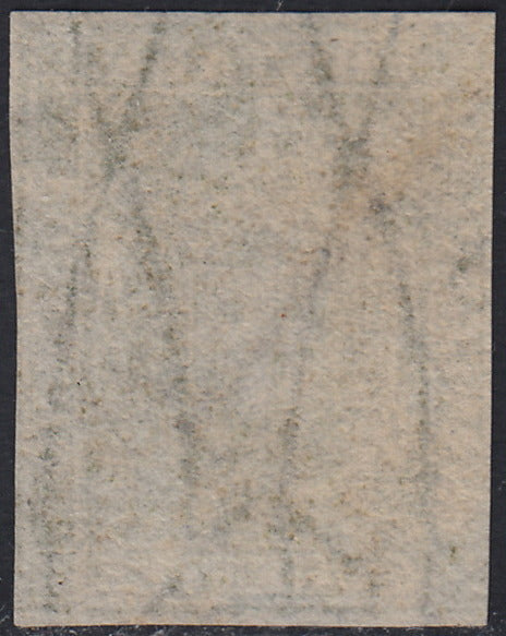 Tos146 - 1851 - Leone di Marzocco, 9 purplish brown crazie on gray paper and crown watermark used with red cancellation (8).