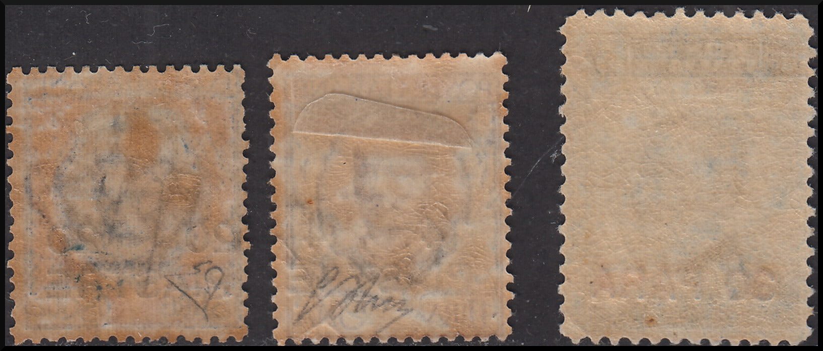 PPP90 - 1908 - Terza emissione locale, serie dei tre valori soprastampati nuova con gomma originale (15/17).