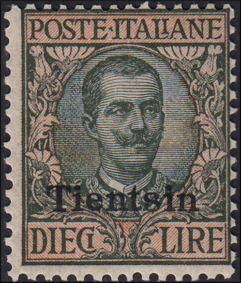 PP1178 - 1917/18 - Soprastampa di Torino, L. 10 oliva e rosa nuovo con gomma originale integra (13).