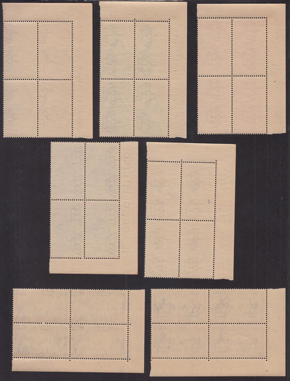 BA23_214 - 1932 - Cinquantenario Garibaldino, serie completa di Posta Ordinaria + Posta Aerea nuova con gomma originale integra, grande qualità, in blocchi di quattro esemplari angolo di foglio. (1/10 + A1/A7).