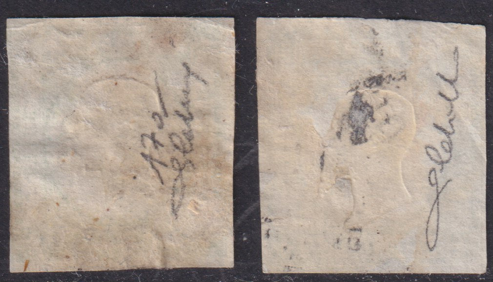 1861 - 1 black grain, copy with triple effigy, new with original rubber (19 AD). Cardillo certificate.