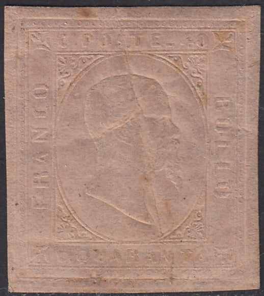 1853 - II issue c. 40 light pink used with TURIN postmark, no hidden defects. (6).