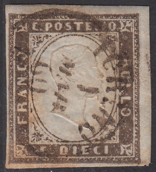 1855 - Sardinia IV issue c. 20 very dark ultramarine (15i) used.