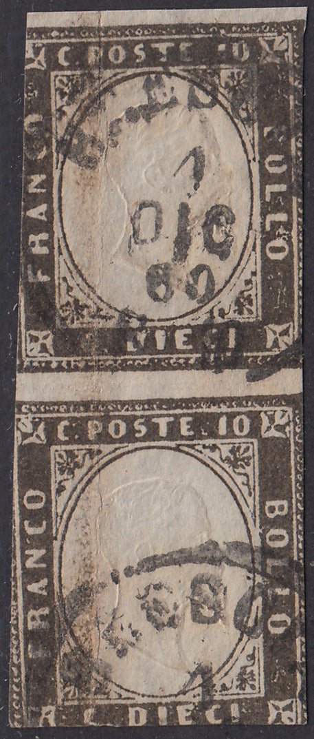 1855 - Sardinia IV issue c. 20 very dark ultramarine (15i) used.