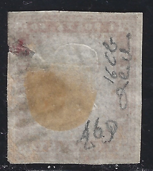 1855 - Sardinia IV issue c. 20 very dark ultramarine (15i) used.