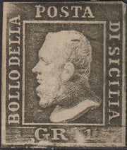 EBS28 - 1859 - Plancha 5 grano bermellón brillante II nuevo Papel Palermo con goma. (11a). 