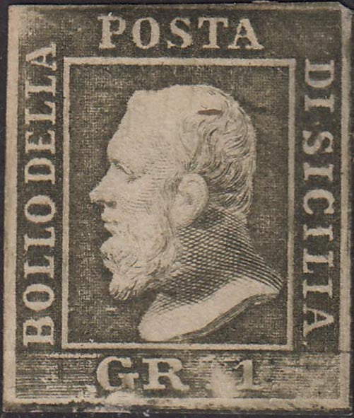 1859 - 1 brown olive grain II table paper of Naples new with original gum (4b) 