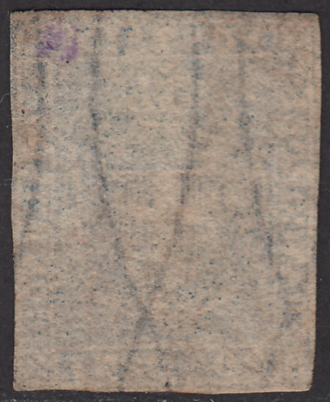 Tos146 - 1851 - Leone di Marzocco, 9 purplish brown crazie on gray paper and crown watermark used with red cancellation (8).
