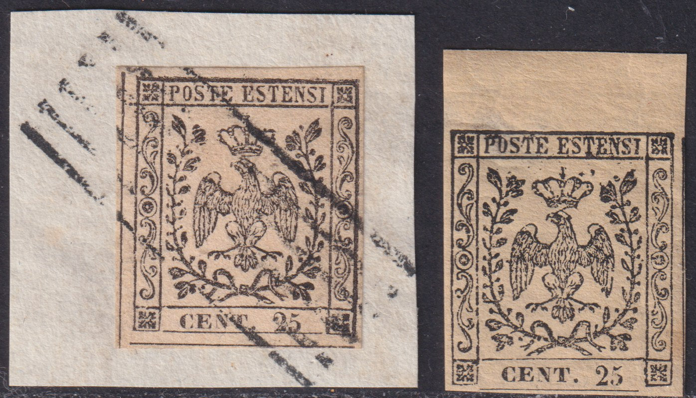 1852 - Duchy of Modena issue with dot after the figure, c. 10 new pink rubber intact (9)