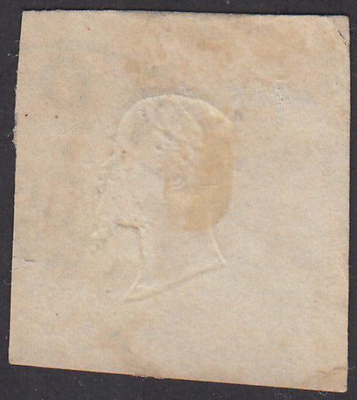 1861 - 1 black grain, copy with triple effigy, new with original rubber (19 AD). Cardillo certificate.