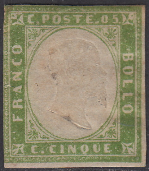 1855 - Sardinia IV issue c. 20 very dark ultramarine (15i) used.