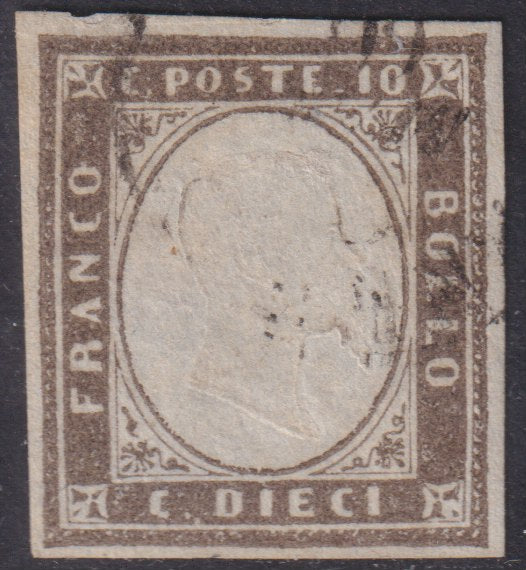 1855 - Sardinia IV issue c. 20 very dark ultramarine (15i) used.