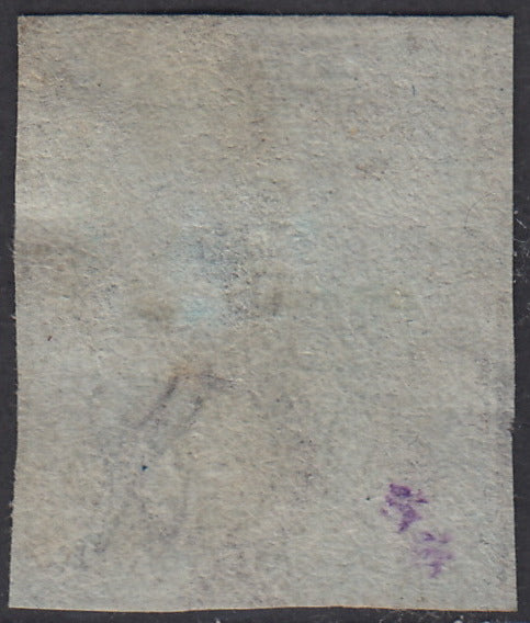 T99 - 1851 - Leone di Marzocco, 60 dark scarlet crazie on gray paper and crown watermark, used (9)