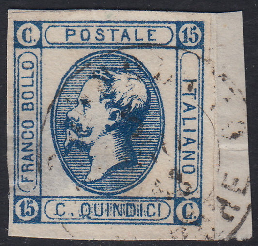 1862 - Effigy of Vittorio Emanuele II facing right, c. 20 light blue comb-pierced, used (2e)