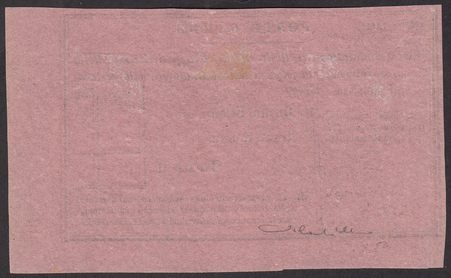 Sard309 - 1851 - Segnatasse modello n. 200bis rosa, “NB” in basso su tre righe, nuovo (4).