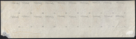 F6_151 - 1867 - Bigola, c. 15 orange bistro block of 20 specimens lower margin of the sheet of 100 proofs in the type later adopted with new value from c. 20.