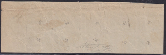 FF244 - 1911 - Michetti c. 15 black machine proof on thin ivory paper, block of 10 copies lower corner of sheet (96, proof).