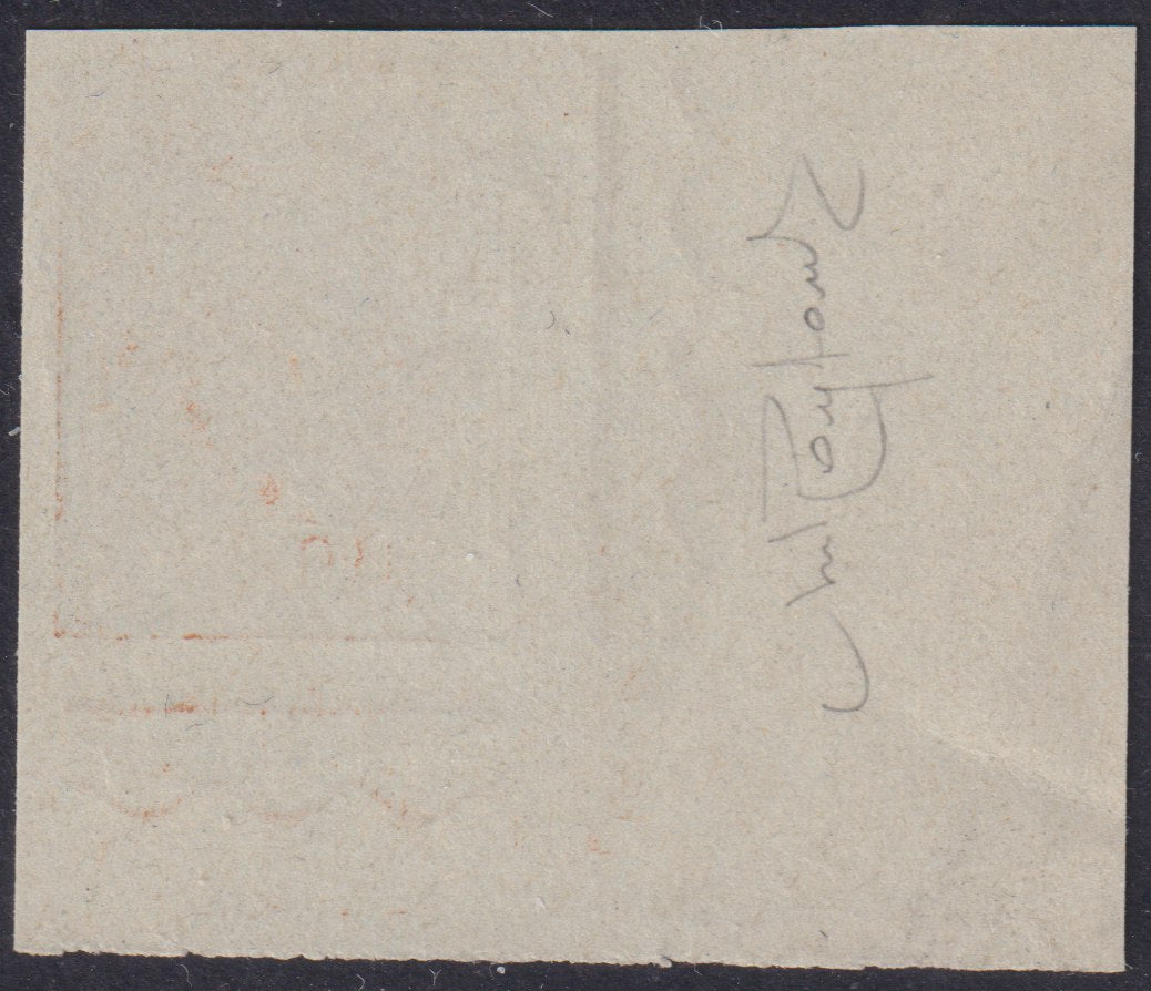 F6_170 - 1929 - Artistic Series, machine test from c. 25 new orange not gummed, bottom left corner of sheet. (3A, test).