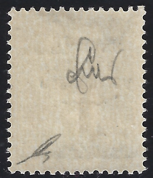 F6_186 - 1944 - Imperiale c. 15 gray green with upside down "k" type overprint, new with intact gum. (P26a).