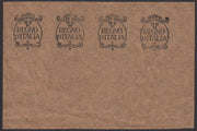 F6_208 - 1924 - Kingdom of Italy with friezes and coat of arms, overprint proof block of four copies