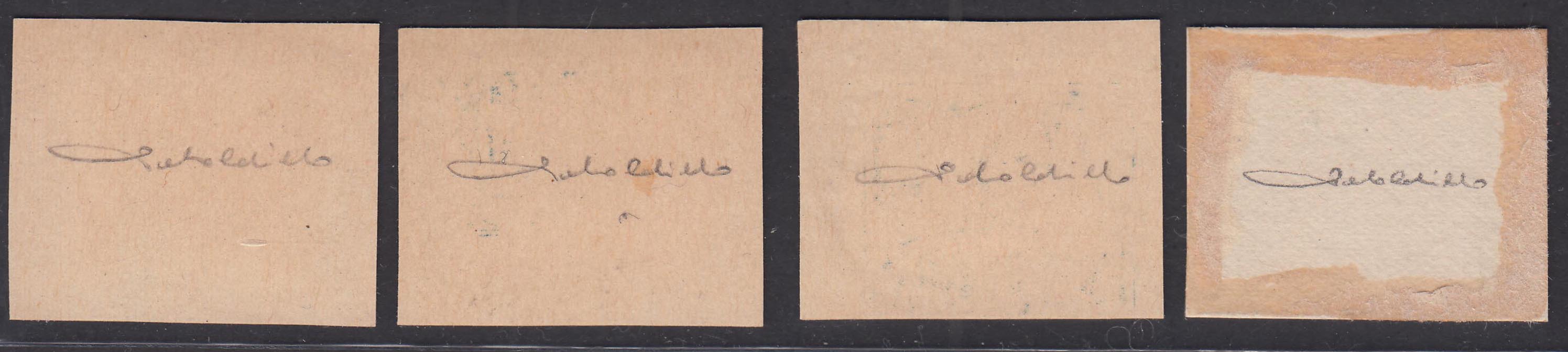 PP769 - 1910/14 - Colonia Eritrea, African subjects in intaglio print, minting proofs mounted on cardboard for the presentation of the four values ​​issued (P34/P37).