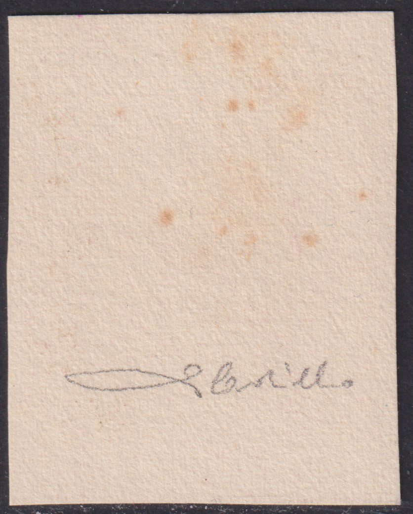 F6_227 - 1910 - Veduta di San Marino, c. 15 ardesia prova di lusso su cartoncino giallo avorio nuova non gommata (P50).