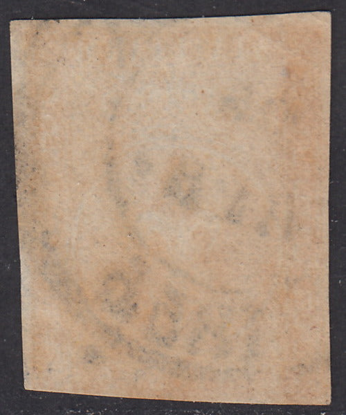 16-457 - 1855 - Duchy of Parma II issue c. 5 very light yellow used, Cardillo certified (6b)