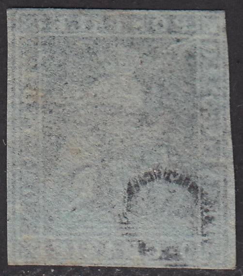 Tos146 - 1851 - Leone di Marzocco, 9 purplish brown crazie on gray paper and crown watermark used with red cancellation (8).