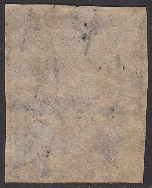 PV1711 - 1857 - Leone di Marzocco, 1 quattrino nero su carta bianca e filigrana linee ondulate usato, (10)