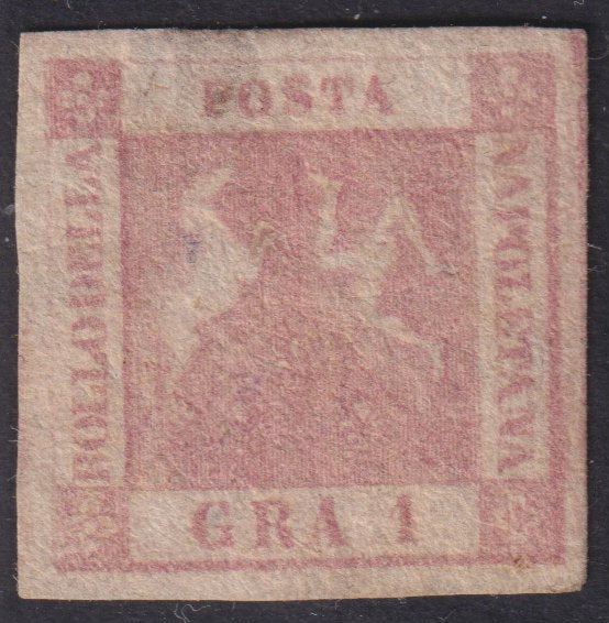 1858 - Kingdom of Naples 20 grana brownish pink I table used with original cancellation (12)