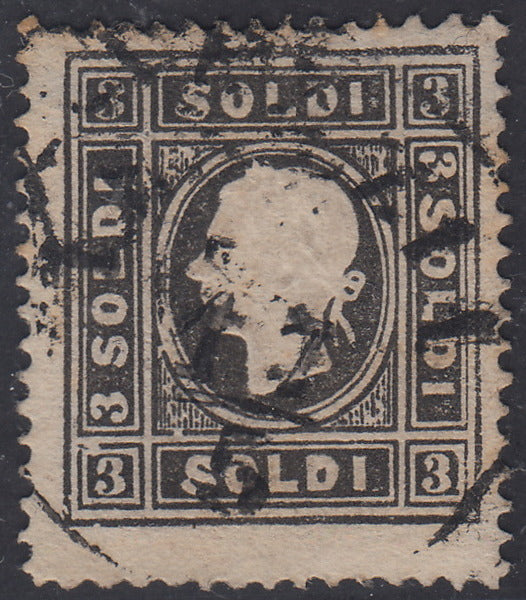 1858 - Lombardo Veneto, newspaper stamps 2nd issue effigy of the 1st type (s. 1.05) blue used (8)