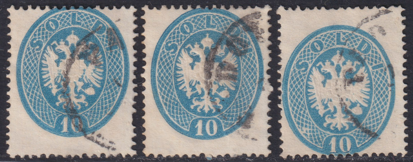 1863 - Lombardo Veneto, IV issue s.15 dark brown, used (40a)