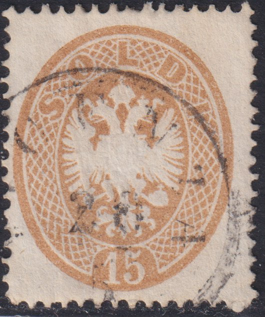 1863 - Lombardo Veneto, IV issue s.15 dark brown, used (40a)