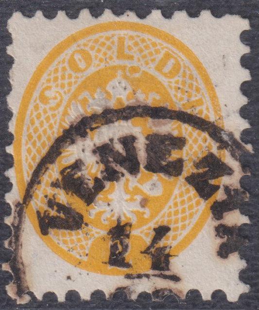 1858 - Lombardo Veneto, newspaper stamps 2nd issue effigy of the 1st type (s. 1.05) blue used (8)