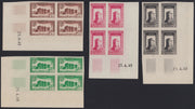 Fezzan28 - 1948 - Occupazione francese, prima emissione per il Fezzan non dentellata nuova integra in blocchi di quattro esemplari (16/26).