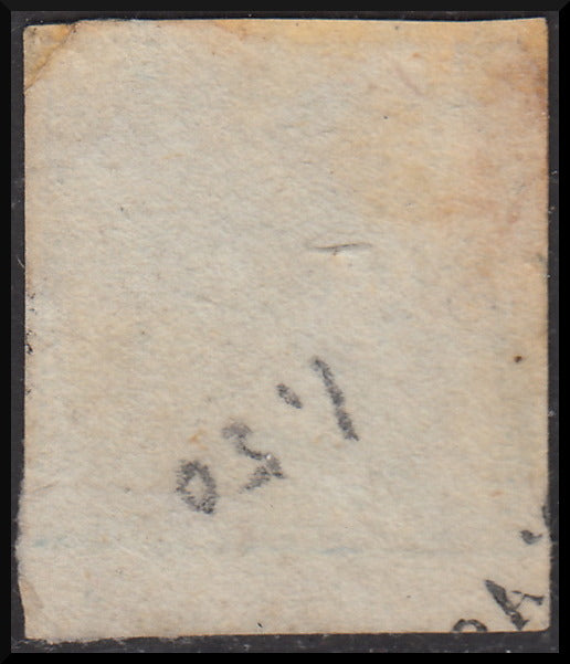 FF34 - 1851 - Mercurio azzurro chiaro de I tipo (c 3) usato con annullo "direzione gazzette Udine" punti R1 (1b).