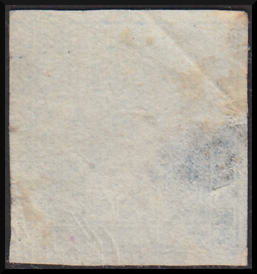 FF35 - 1851 - Mercurio azzurro grigiastro de I tipo (c. 3) carta a coste verticali usato con annullo "direzione gazzette Udine" punti R1 (6).