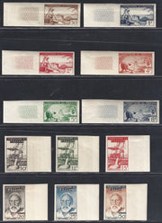 Fezzan4 - 1951 - Occupazione francese, seconda emissione per il Fezzan non dentellata nuova con linguella (29/40).