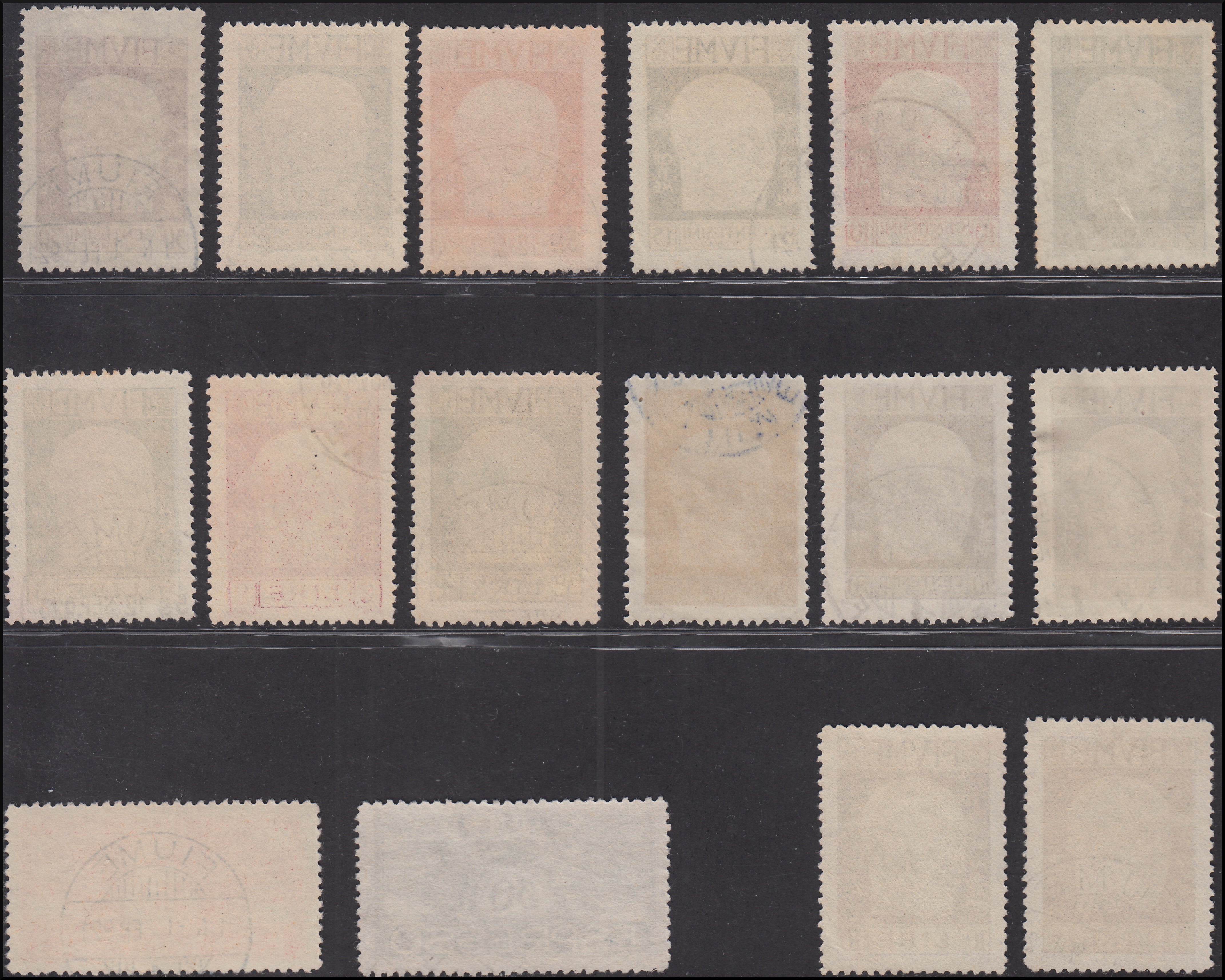 Fiume147 - 1920 - Effigie di D'Annunzio, serie completa di 14 valori.+ 2 espressi usata (113/126 + E1, E2)