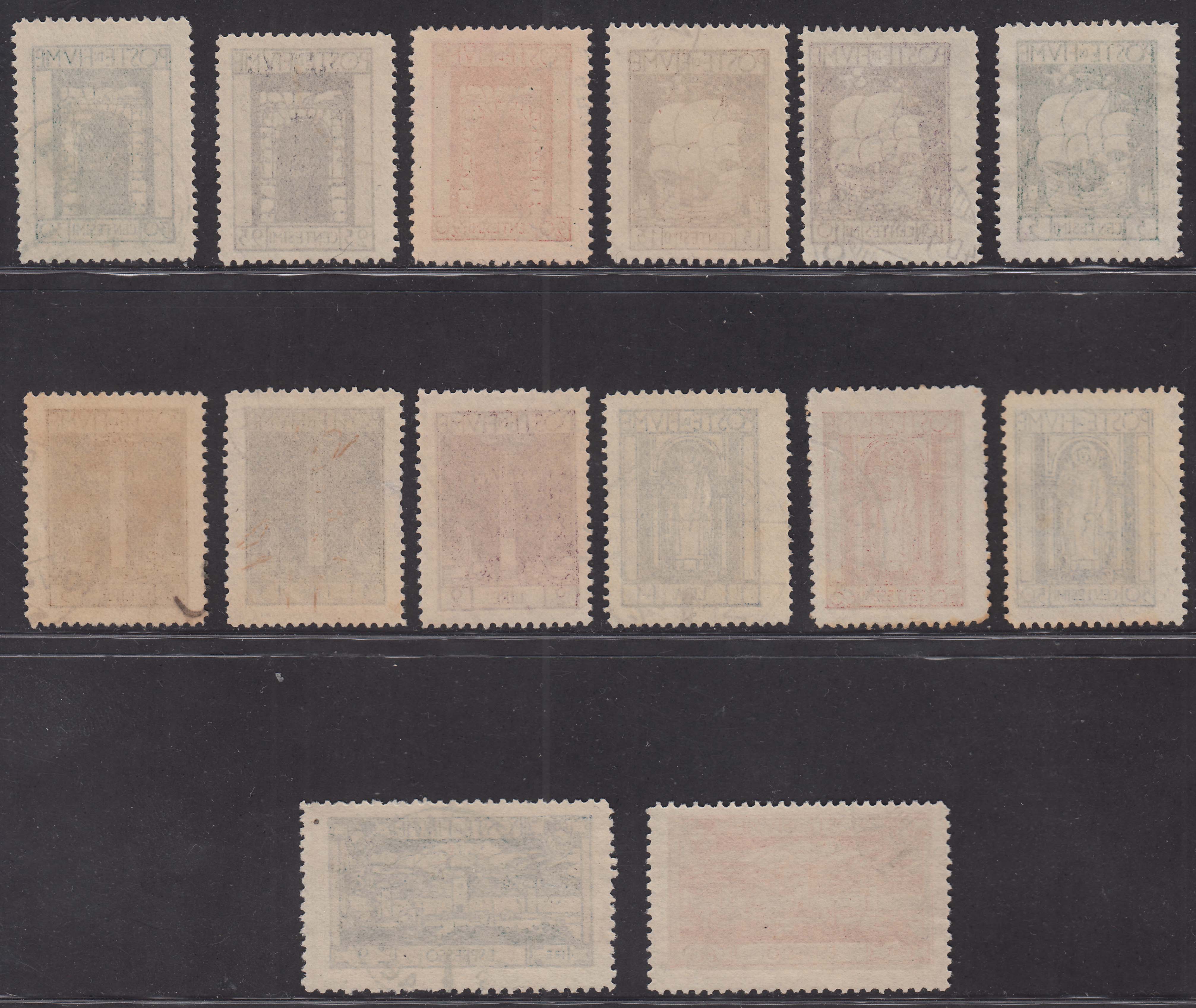 Fiume165 - 1923 - San Vito e soggetti vari, serie completa di 12 valori + 2 espressi usata (190/201 + E1/2)