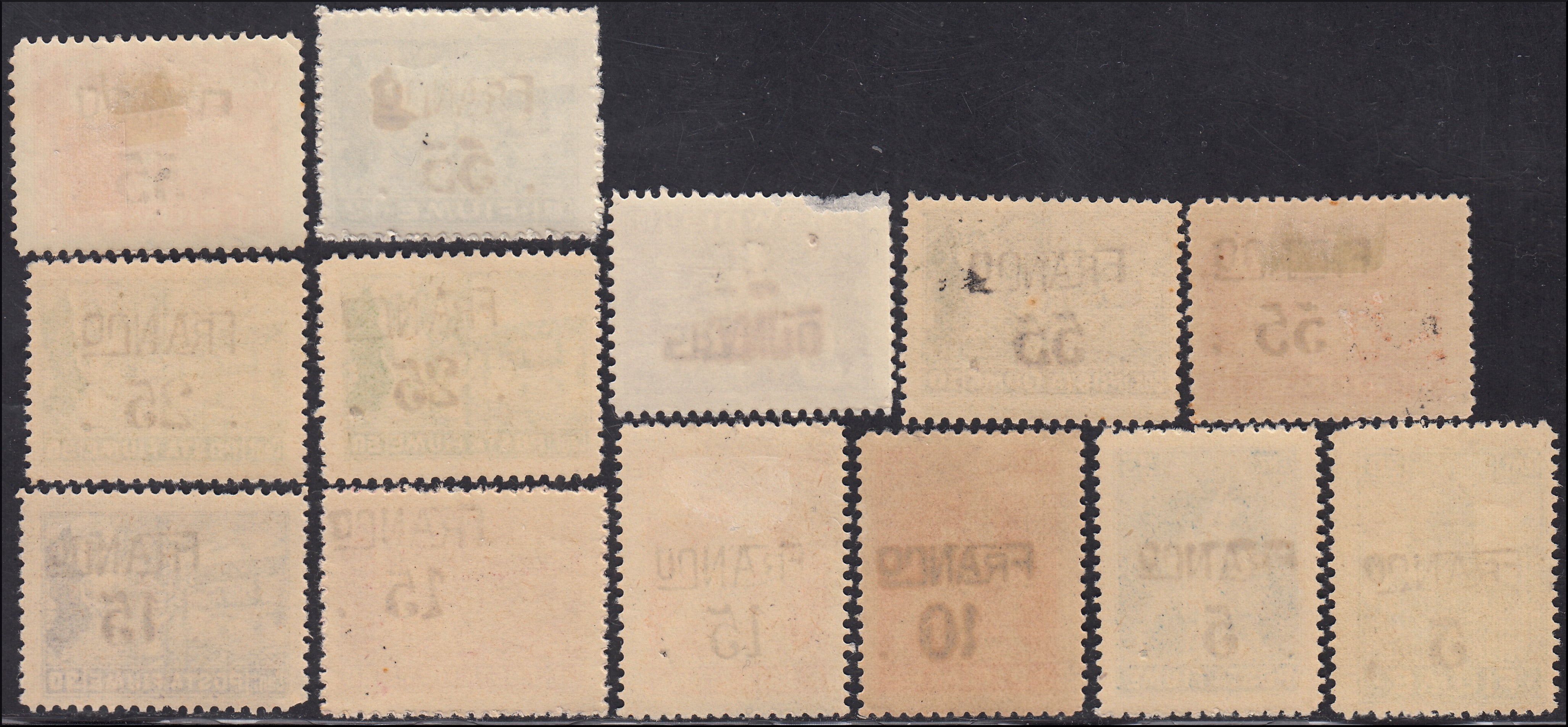 Fiume18 - 1919 - Allegories and Views overprinted by hand with new value, complete set of values ​​such as new original rubber (75/87)